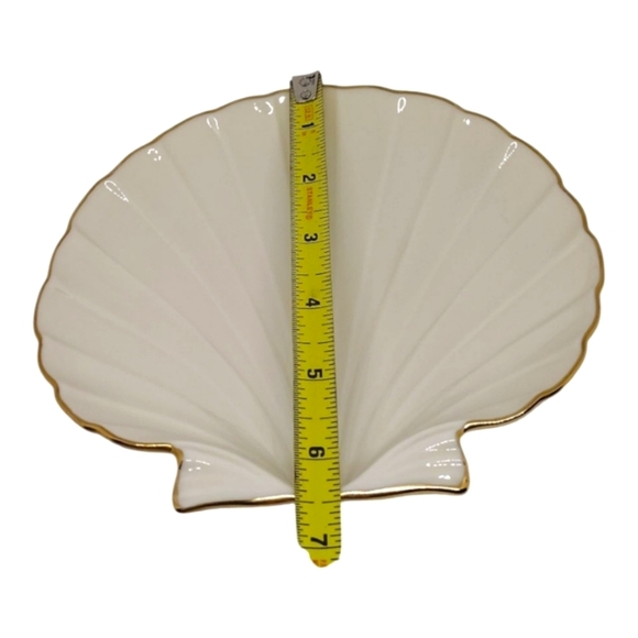 Lenox Vintage Clam Shell-Shaped Trinket Soap Dish with Gold Trim - Picture 7 of 7